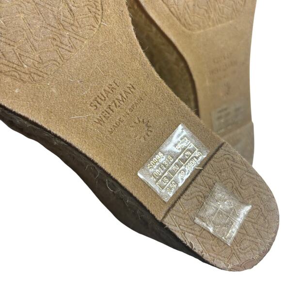 Stuart Weitzman Nudist Espadrille Wedge Sandal Black Size 8.5 - Picture 8 of 10